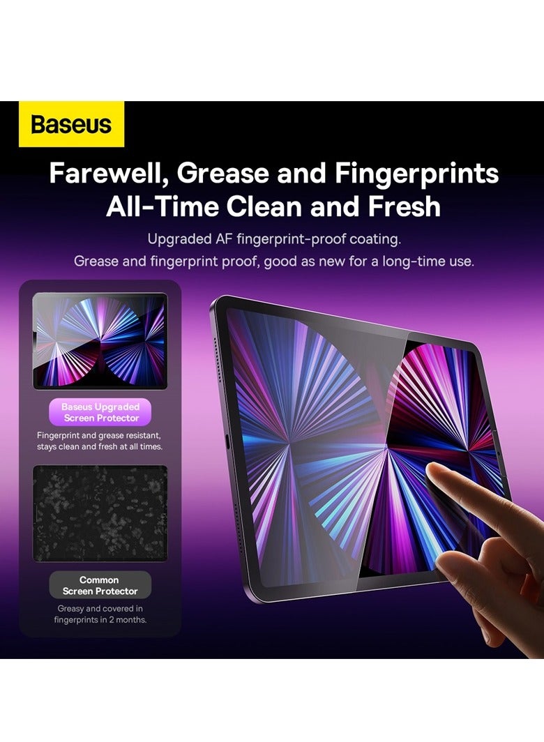 Baseus Screen Protector, For iPad Pro (2022/2021/2020/2018 Model), iPad Air 5/4 2022/2020 10.9-Inch, Face ID Compatible, With Easy Installation Frame, HD Tempered Glass 10.9 inch & 11 inchinch Clear - Image 5