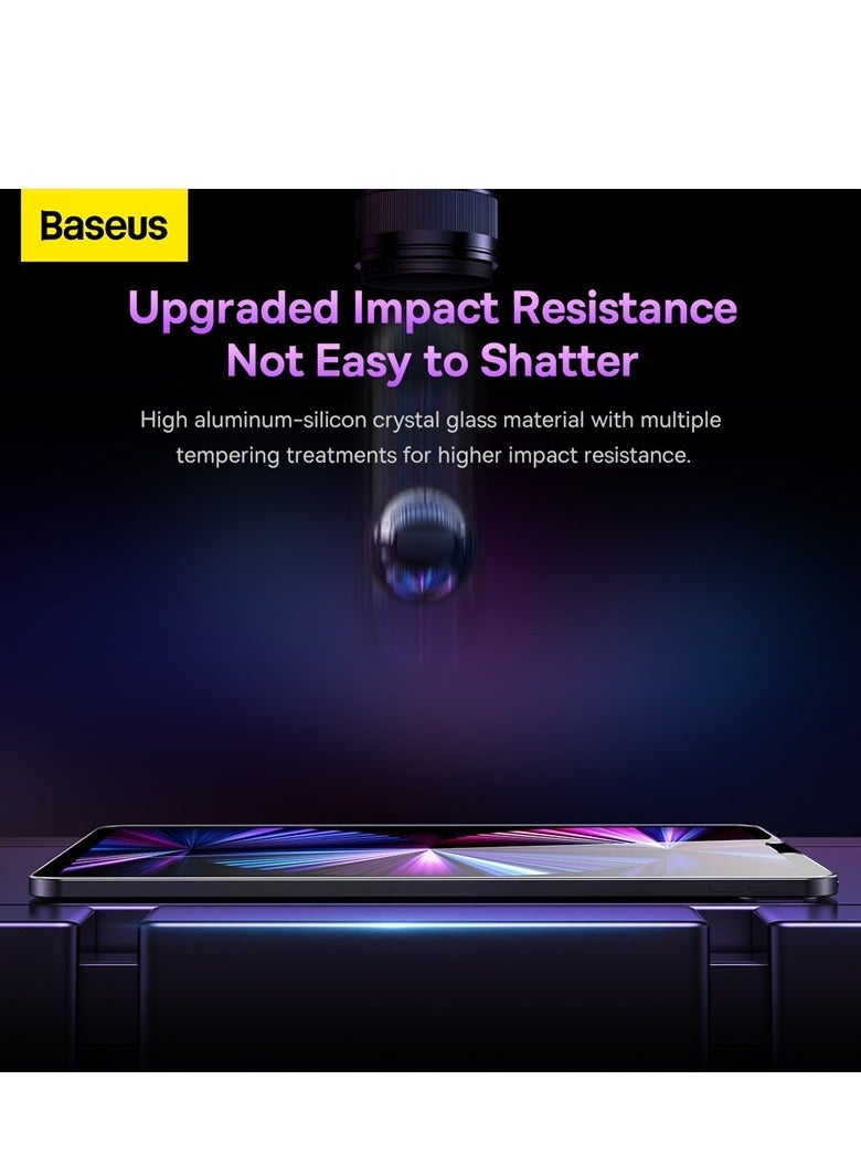 Baseus Screen Protector, For iPad Pro (2022/2021/2020/2018 Model), iPad Air 5/4 2022/2020 10.9-Inch, Face ID Compatible, With Easy Installation Frame, HD Tempered Glass 10.9 inch & 11 inchinch Clear - Image 3