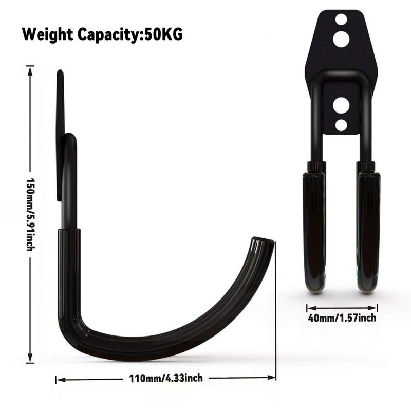 9pcs Heavy Duty Steel Garage Storage Hooks Wall Mount For Hanging Ladder Bike Tire - Image 3