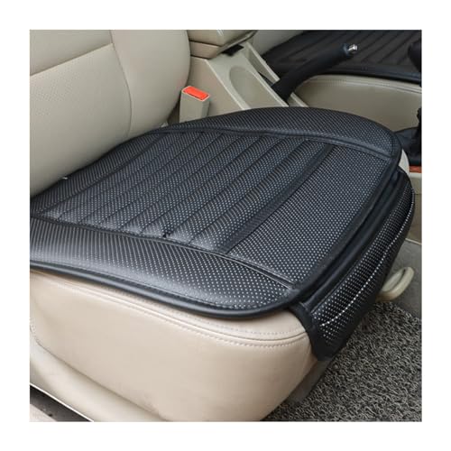 Sylvil Car Seat Bottom Cover SemiWrap NonSlip Leather Car Seat Cover Comfortable Breathable Auto Front Seat Bottom Cushion with Pocket Universal Interior Car Accessories Black - Image 1