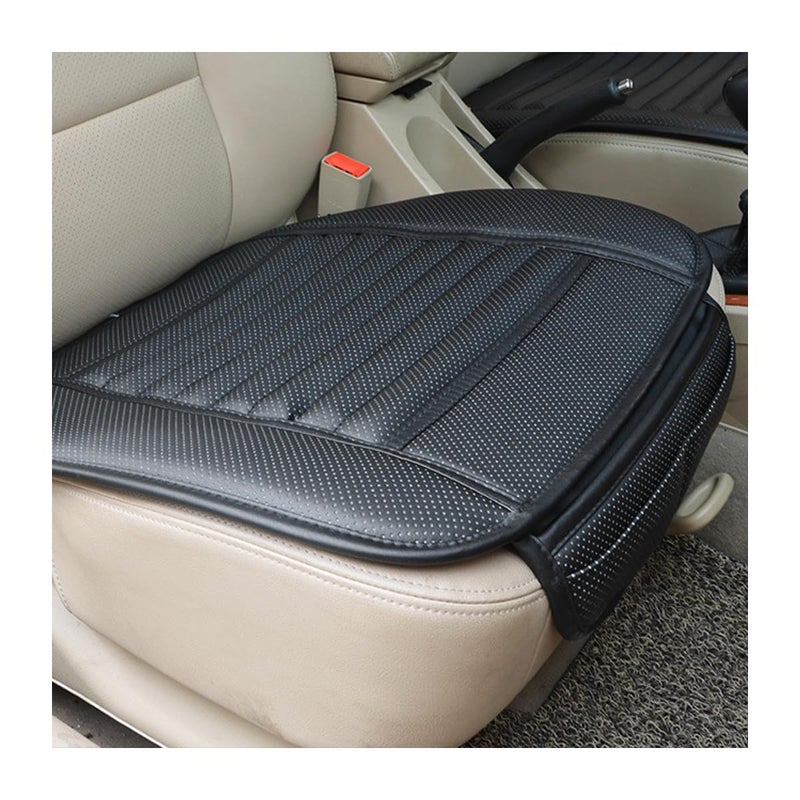 Sylvil Car Seat Bottom Cover SemiWrap NonSlip Leather Car Seat Cover Comfortable Breathable Auto Front Seat Bottom Cushion with Pocket Universal Interior Car Accessories Black - Image 3