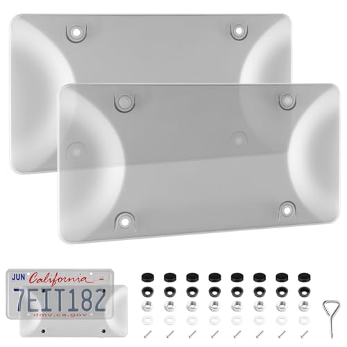 Alpmosn License Plate Frames with Screw Washers and Cap Car Exterior Accessories Grey 2Pack - Image 1