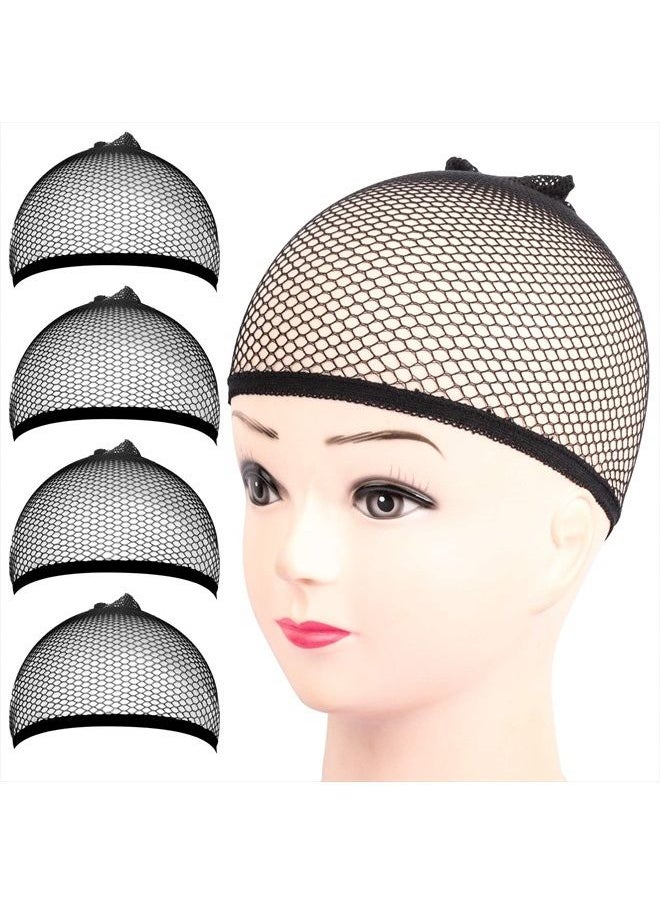 FANDAMEI Wig Cap, FANDAMEI 4PCS Black Mesh Wig Cap Net, Closed End Hair Mesh Net Wig Caps, Liner Weaving Caps for Women, Men, Kids  - Image 1