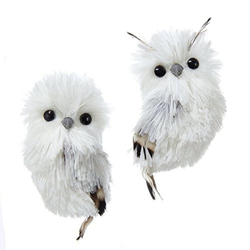 Kurt Adler 51in Silver Hanging Owl Christmas OrnamentAcrylic 2 Assorted