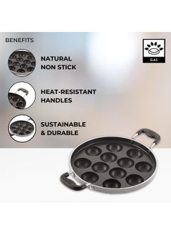 Pencil Pencil Signature NonStick Panniyarkal 12 Rounds Paniyaram Maker Appam Stand Gas Top Compatible  - Image 3