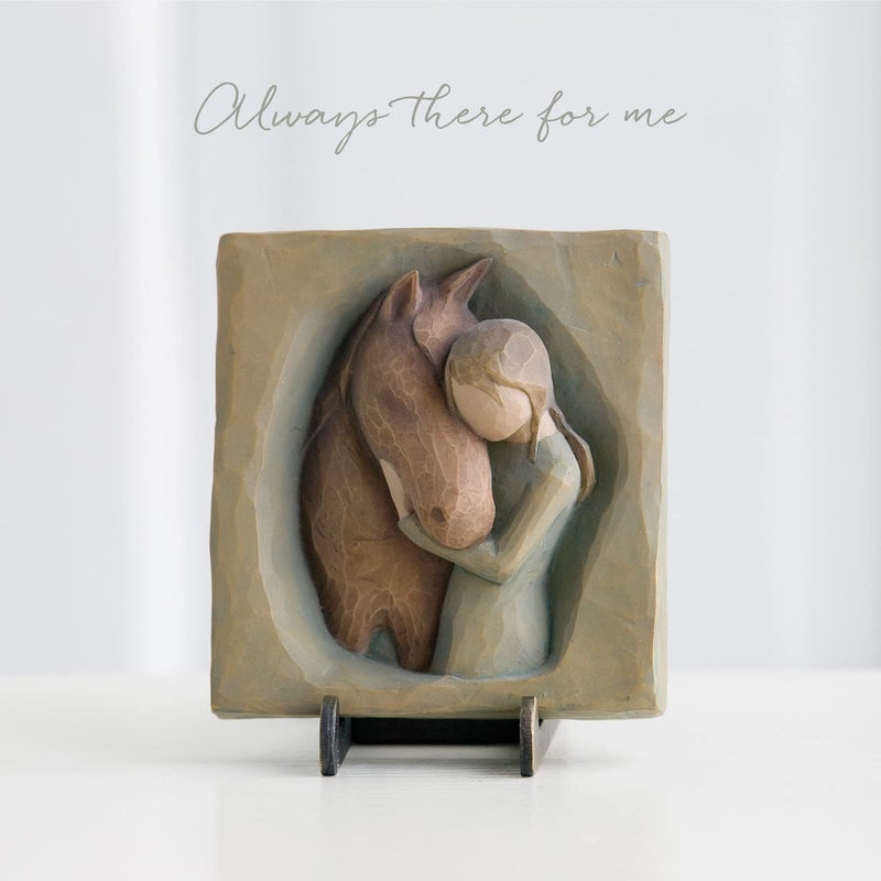 Willow Tree Quiet Strength  Always There for me  Expression of Friendship and Love Between Girls and Horses  Sculpted Hand-Painted Bas Relief Wall Plaque - Image 3