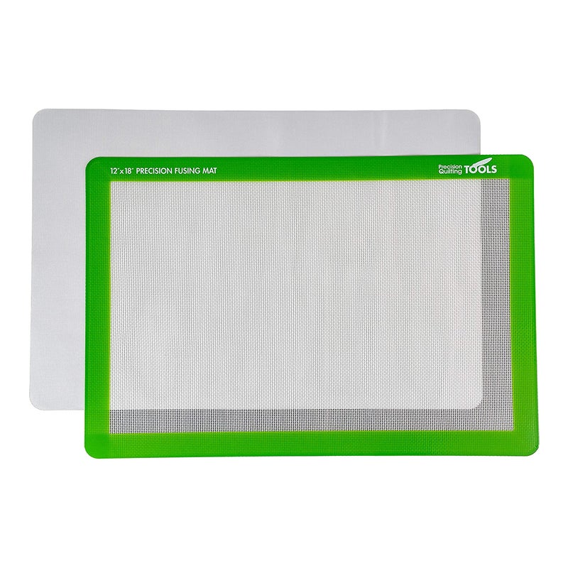 Precision Quilting Tools Precision Fusing Mat 12 x 18 Includes NoSlipNonstick mat with SeeThrough Design for Appliqu Creation and Teflon Coated Pressing Sheet  Applique Pressing Sheet