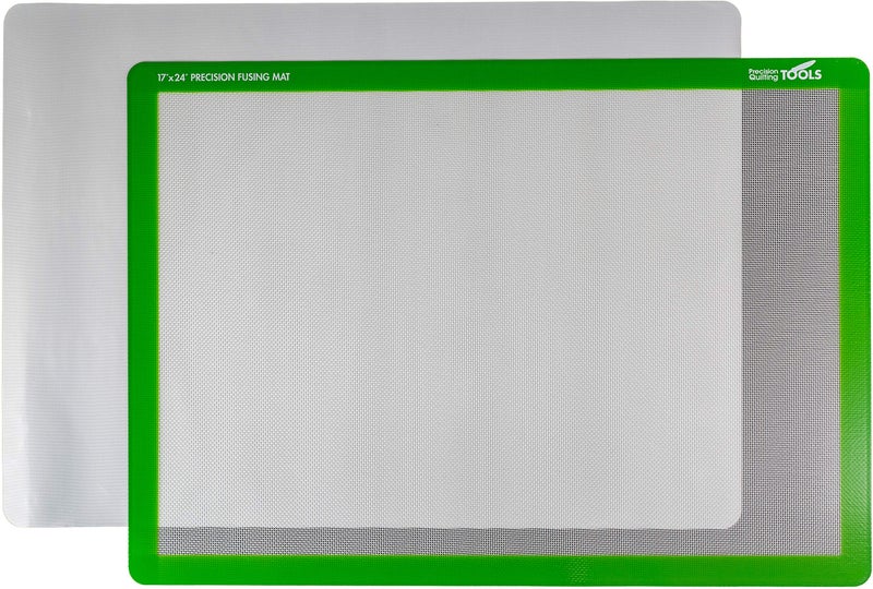 Precision Fusing Mat 12 x 18 Includes NoSlipNonstick mat with SeeThrough Design for Appliqu Creation and Teflon Coated Pressing Sheet Applique Pressing Sheet