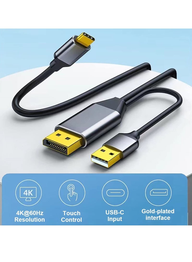 SYOSI HDMI to USB C Adapter Cable 4K60Hz 6.6FT, DP Male to Type C Male Converter, HDMI 2.0 Compatible with Xreal Air, Nreal Air, Steam Deck Dock, PS5, Xbox, Portable Monitor - Image 2