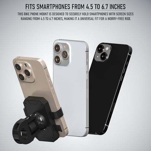 ls lapster Lapster Ride X1 Universal Mobile Holder for Bike with One-Touch Lock | 360° Rotating Adjustable Handlebar Mount | Heavy-Duty Shockproof & Anti-Slip Phone Stand for Motorcycles & Bicycles - Image 2