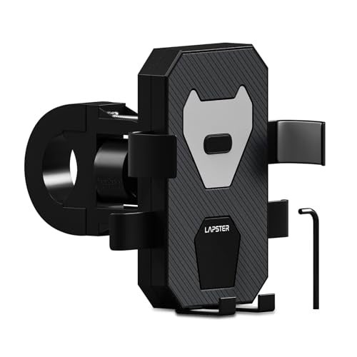 ls lapster Lapster Ride X1 Universal Mobile Holder for Bike with One-Touch Lock | 360° Rotating Adjustable Handlebar Mount | Heavy-Duty Shockproof & Anti-Slip Phone Stand for Motorcycles & Bicycles - Image 1