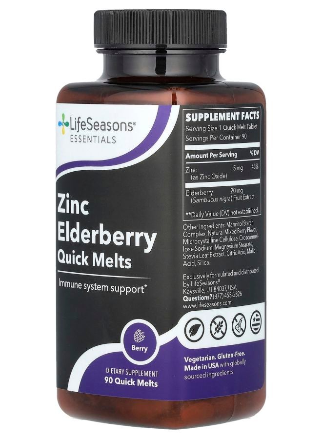 LifeSeasons Zinc Elderberry Quick Melts Berry 90 Quick Melt - Image 2