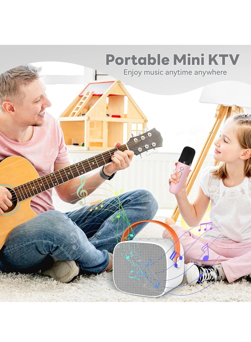 Mini Karaoke Machine, Fun Toys, Christmas Birthday Gift, with Two Wireless Microphones  - Image 3