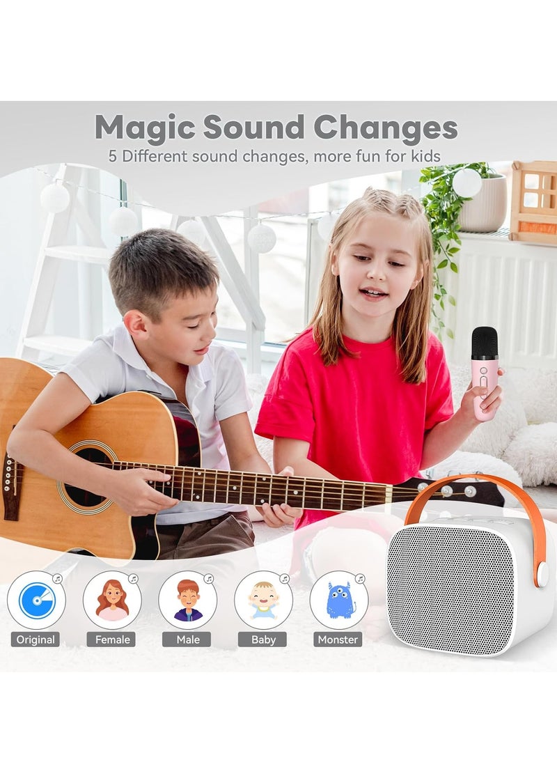 Mini Karaoke Machine, Fun Toys, Christmas Birthday Gift, with Two Wireless Microphones  - Image 4