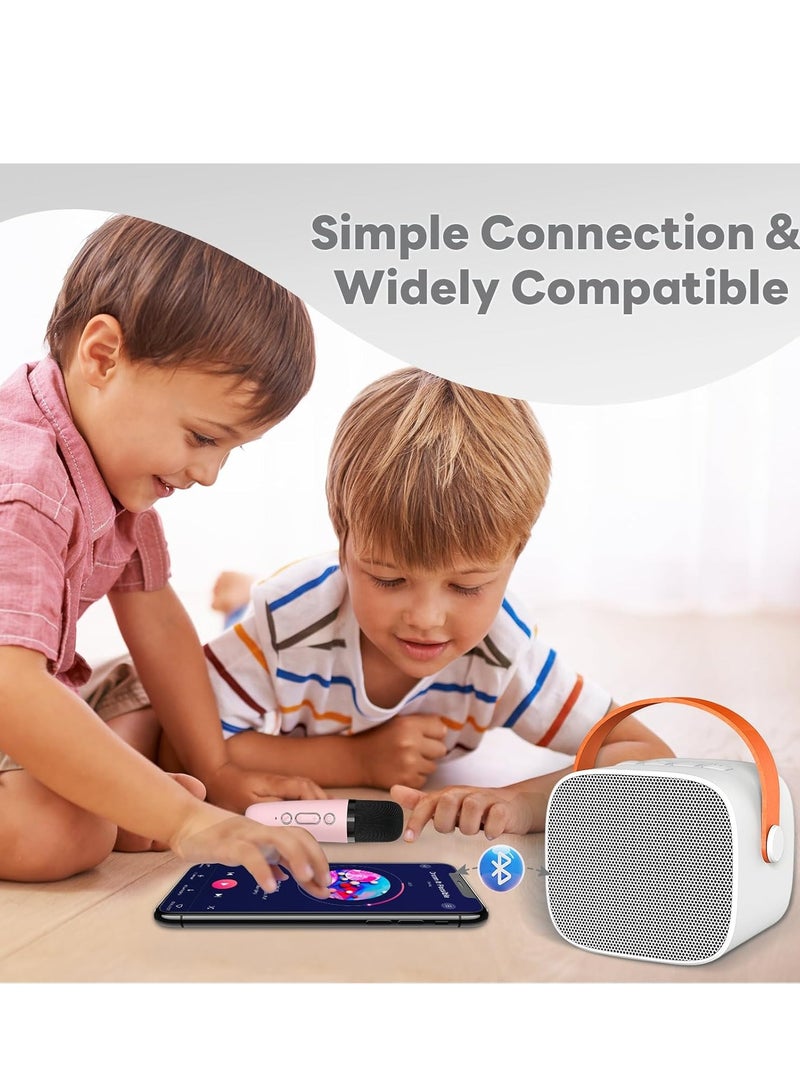 Mini Karaoke Machine, Fun Toys, Christmas Birthday Gift, with Two Wireless Microphones  - Image 2
