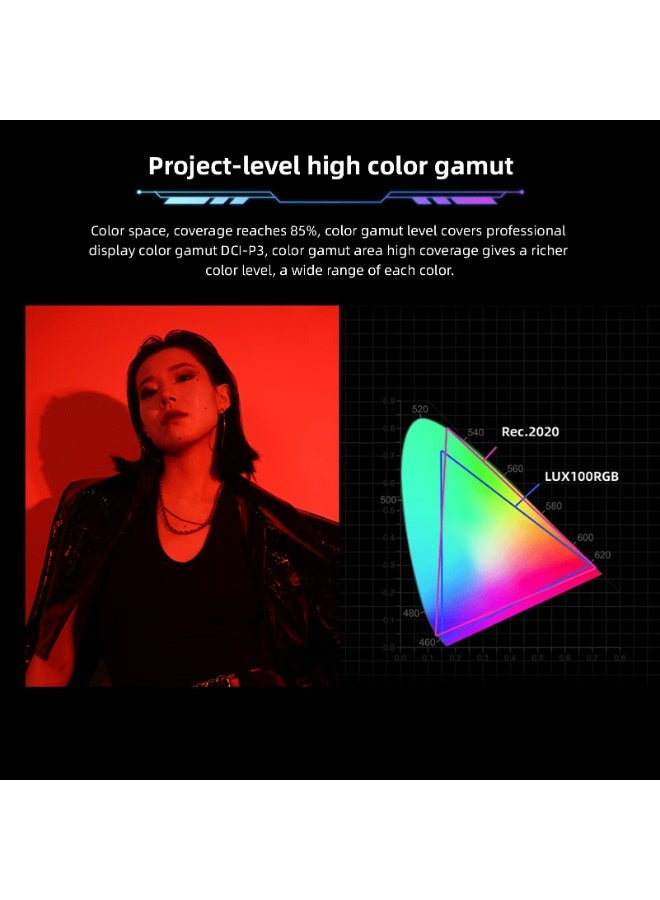 يونجنيو مصباح تصوير ثنائي اللون بقوة 120 واط، ضوء فيديو RGB كامل الألوان، 2000 كلفن - 10000 كلفن، قابل للتعتيم، مؤشر تجسيد اللون ≥ 96، مع حامل Bowens القياسي، 30 تأثيرًا للمشهد الضوئي، نظام لاسلكي 2.4 جيجاهرتز، يدعم تقنية BT - Image 5