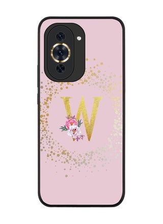 Rugged Black edge case for Huawei nova 10 4G Slim fit Soft Case Flexible Rubber Edges Anti Drop TPU Cover -  Custom Monogram Initial Letter Floral Pattern Alphabet - W  (Pink ) - pzsku/Z2FB37E32B49939AA0FFFZ/45/_/1687790430/373c6233-19c6-41e8-9405-03c05dffe118