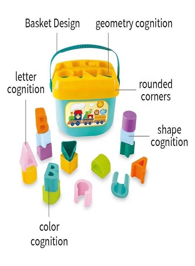 Zelvo Baby Plastic First's Educational Blocks Shapes and Sorter, 16 Blocks, ABCD Blocks with Other Shapes, Toys for 6 Months to 1-2 Years Old Kids for Boys and Girls - Image 2