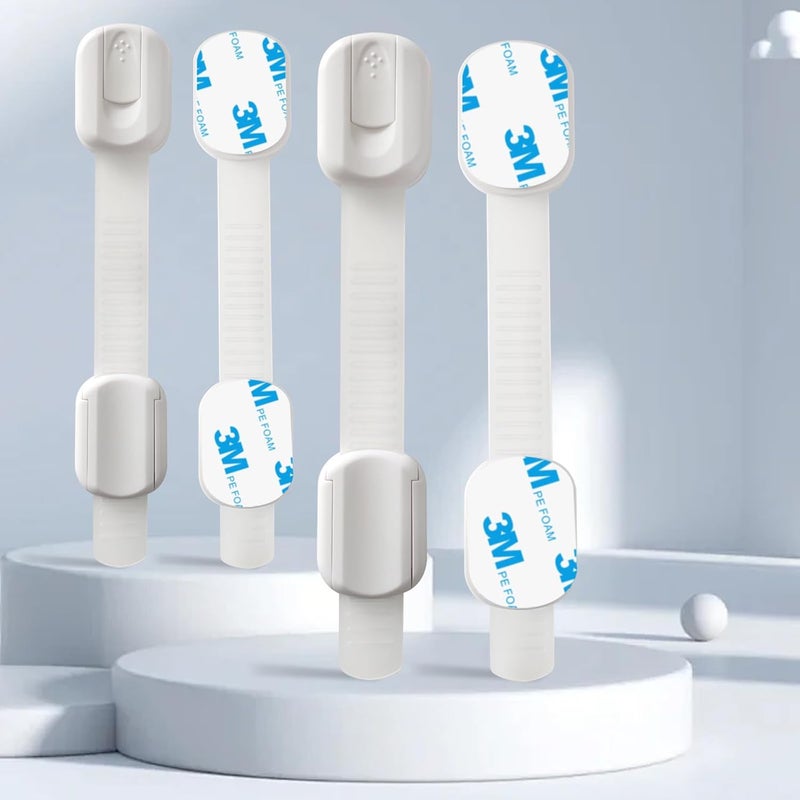 define essentials Child Safety Cabinet Locks 8Pack Easy Install with 3M Adhesive No Screws or Drilling MultiPurpose Latches for Cabinets Drawers Doors Kitchen Ovens Toilets - Image 4