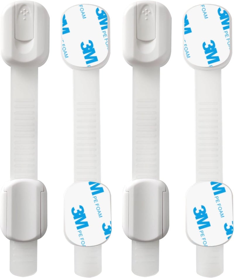 define essentials Child Safety Cabinet Locks 8Pack Easy Install with 3M Adhesive No Screws or Drilling MultiPurpose Latches for Cabinets Drawers Doors Kitchen Ovens Toilets - Image 3