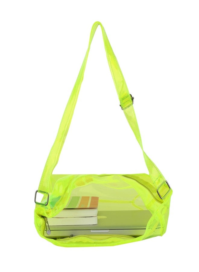 Echo Boomers Transparent Shoulder Bag - Neon Yellow | Stylish, Spacious, Durable & Multipurpose PVC Tote - Image 4