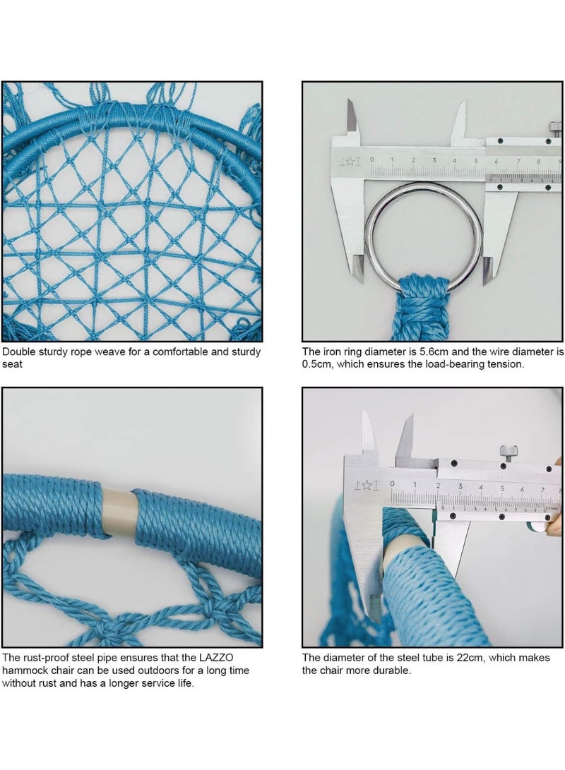 DubaiGallery Handmade Boho Macramé Hanging Swing Chair with Tassels – Durable Cotton Rope Hammock Seat for Indoor and Outdoor Relaxation, Perfect for Bedroom, Balcony, Patio, Garden, or Living Room Décor, Comfortable and Stylish Bohemian Lounge Chair for Adults and Kids - Image 5