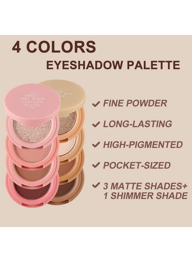 إريندي لوحة ظلال العيون إريندي، 4 ألوان، رباعية غير لامعة، عالية الصبغة، تدوم طويلاً، سهلة المزج، ألوان غنية بملمس مخملي، لوحة مكياج العيون مع مرآة، رائعة للسفر M03# - Image 4