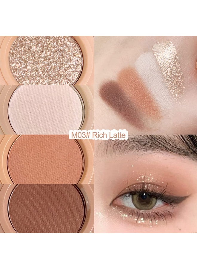 إريندي لوحة ظلال العيون إريندي، 4 ألوان، رباعية غير لامعة، عالية الصبغة، تدوم طويلاً، سهلة المزج، ألوان غنية بملمس مخملي، لوحة مكياج العيون مع مرآة، رائعة للسفر M03# - Image 2