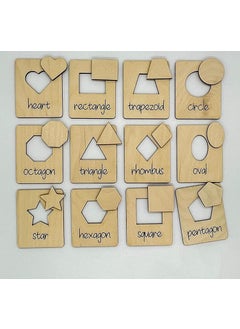 Curious Button Curious Button Set of 12 pcs Montessori Shape Stencils Early Montessori Geometry Tool Back to School Homeschool Resources Montessori Inspired Educational Toys 