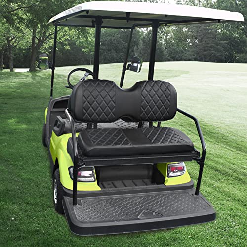 NOKINS Golf Cart Seat Cover Compatible With i40 i40L and Advanced EV, EV1 4, EV1 4L Model Aftermarket Rear Seat Kit, Vinyl Replace Rear Seat Cover Black Stitching - Image 2