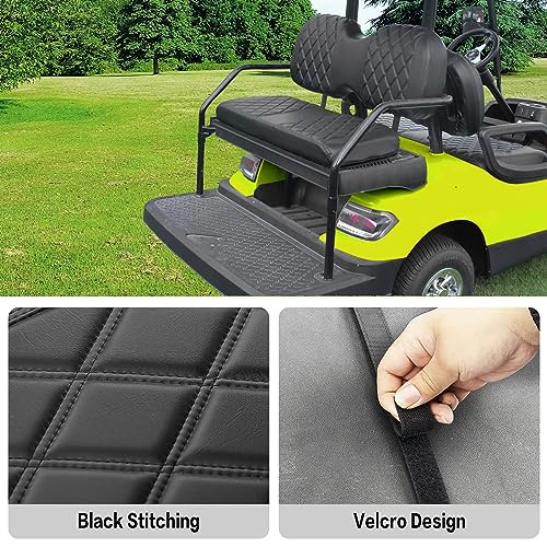 NOKINS Golf Cart Seat Cover Compatible With i40 i40L and Advanced EV, EV1 4, EV1 4L Model Aftermarket Rear Seat Kit, Vinyl Replace Rear Seat Cover Black Stitching - Image 4