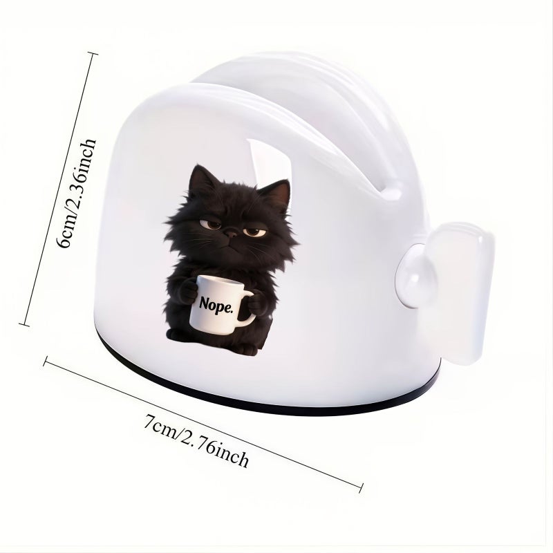 1pc Black Cat Tea Cup Toothpaste Dispenser Cute Manual Squeezer - Image 3