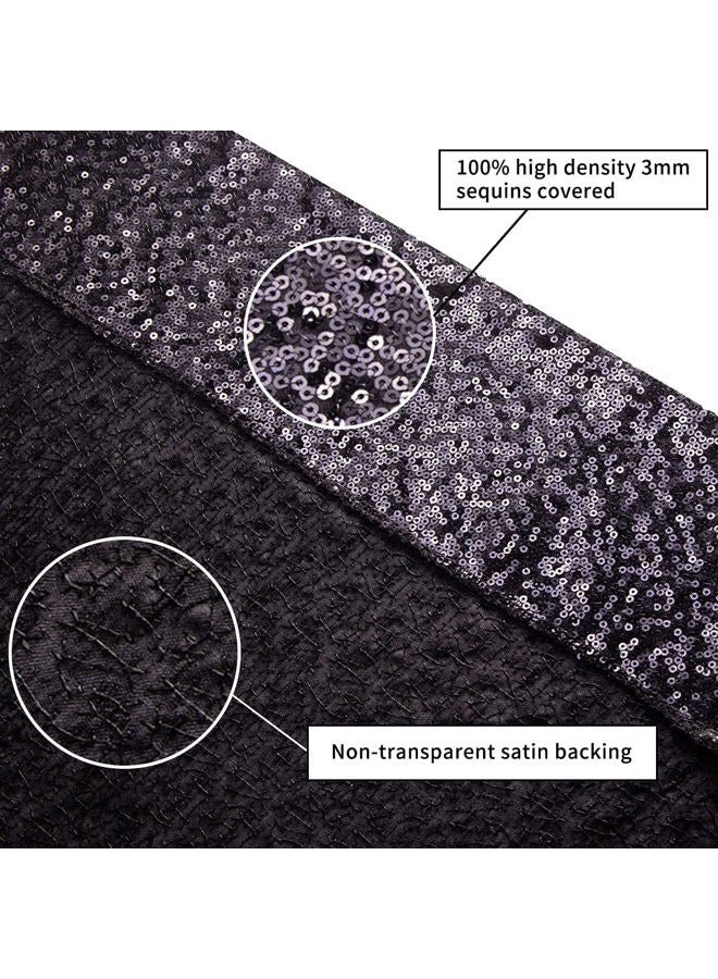 Poise3EHome 8Ft x 10Ft Black Sequin Backdrop, Glitter Thick Sequin Background Drapes, Sequence Xmas Thanksgiving Backdrop for Wedding Party Holiday Festival Decor - Image 4