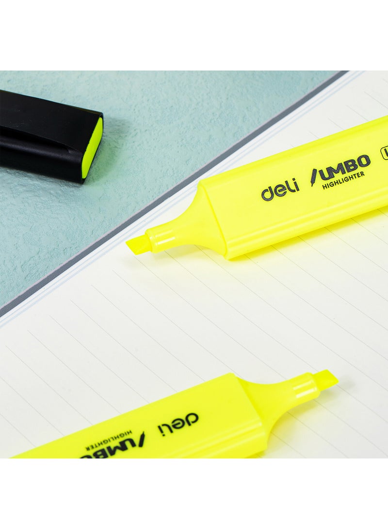 Deli Yellow Highlighter Chisel tip 1-5mm , Fast-Drying , for Note-Taking , Drawing illustrations , Pack of 12 - Image 4