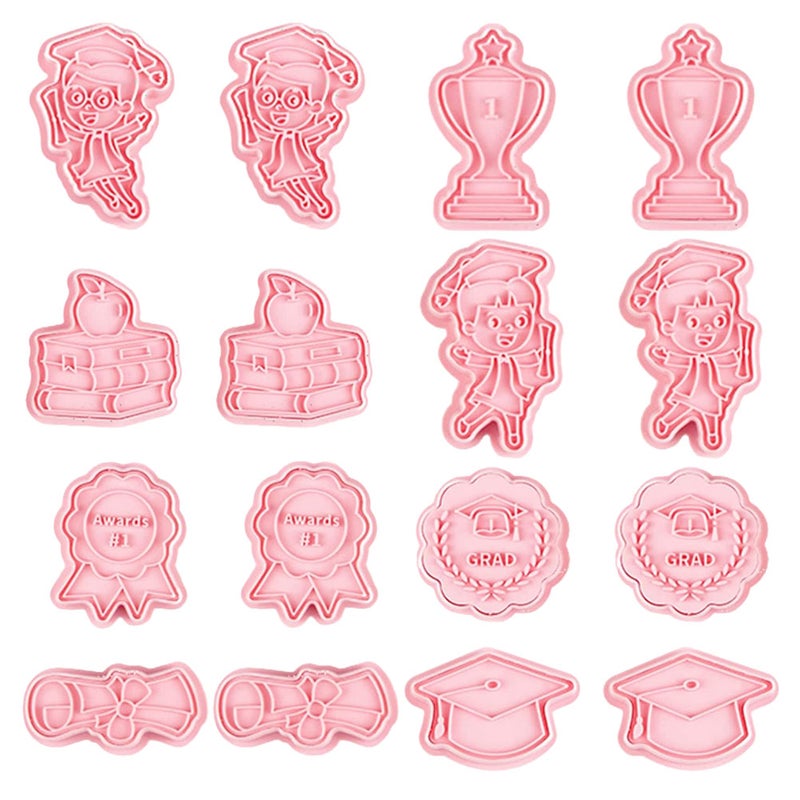 16pcs Graduation Theme Cookie Cutters Baking Mould DIY Baking Mold Kitchen Molds - Image 1