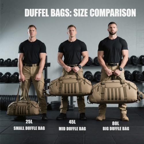 Miramrax Travel Duffle Bag Backpack for Men - Large Tactical Bags Weekender Gym Bag for Overnight Traveling Military Workout Deployment Sports (Coyote, 80L) - Image 3