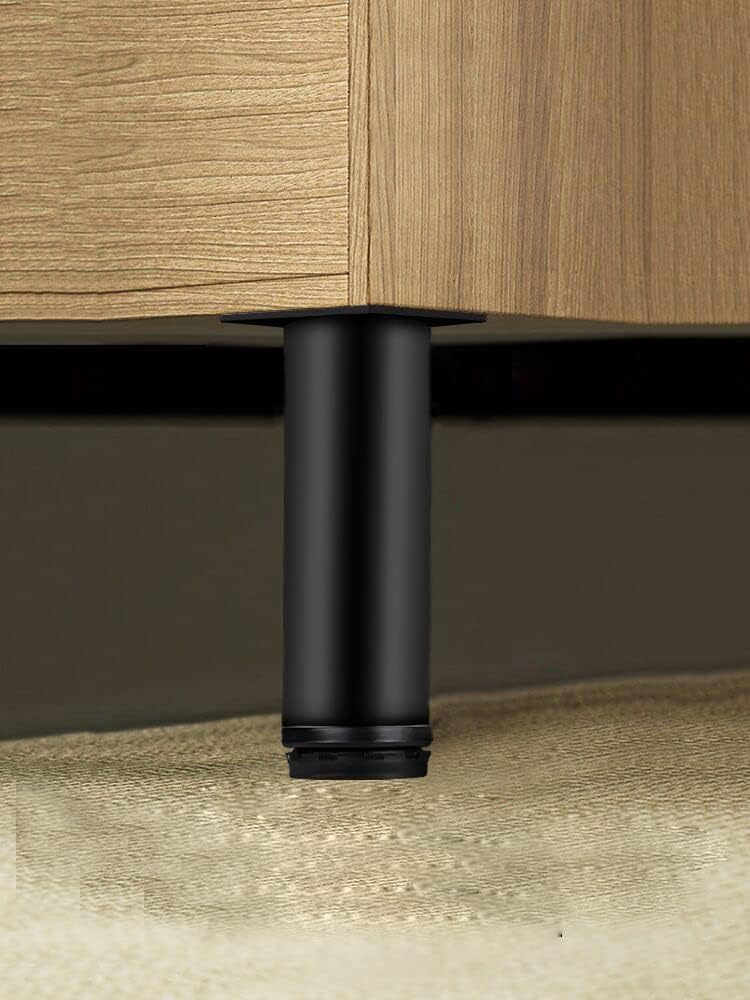 HIRVALL 28 Inch Tall Height Adjustable Metal Table Legs 60mm Diameter Office Kitchen Dinner Desk Furniture Leg Set Set of 4 Black - Image 5