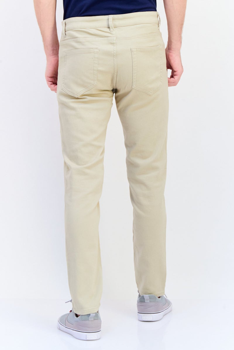 Celio Men Slim Fit Solid Stretchable Jeans, Beige - Image 2