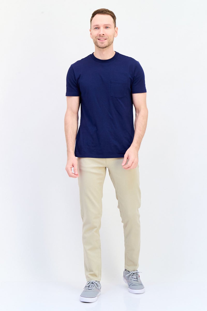 Celio Men Slim Fit Solid Stretchable Jeans, Beige - Image 3