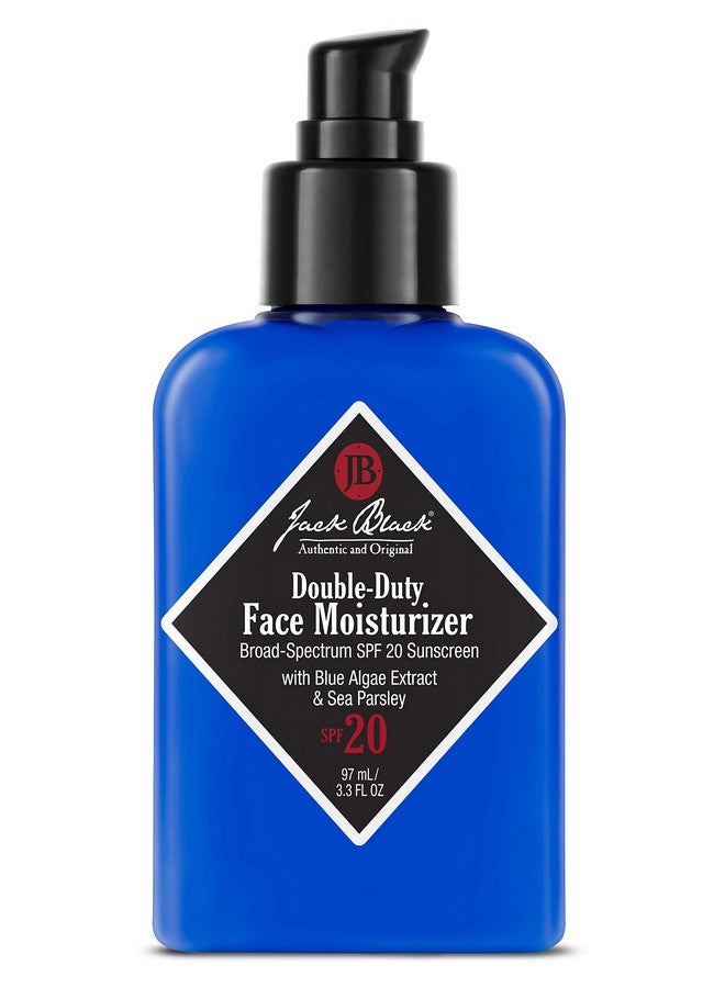 جاك بلاك مرطب جاك بلاك للوجه مزدوج الاستخدام، 3.3 أونصة سائلة - عامل حماية من الشمس 20، عناية بالبشرة مرطبة تدوم طويلًا، مرطب خفيف الوزن، مرطب وجه للرجال - Image 1