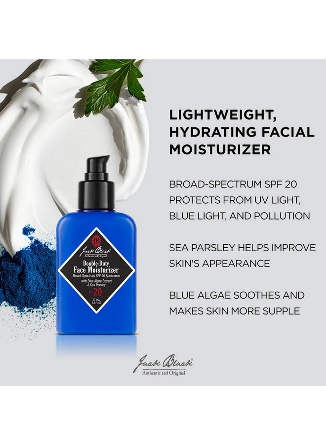 جاك بلاك مرطب جاك بلاك للوجه مزدوج الاستخدام، 3.3 أونصة سائلة - عامل حماية من الشمس 20، عناية بالبشرة مرطبة تدوم طويلًا، مرطب خفيف الوزن، مرطب وجه للرجال - Image 2
