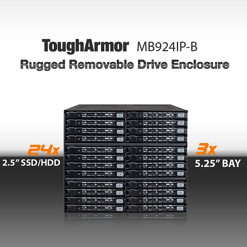 Icy Dock إيسي دوك حاوية متنقلة قوية 24 × 2.5 SAS/SATA HDD/SSD لفتحة 3 × 5.25 (6 × Mini-SAS HD) | ToughArmor MB924IP-B - Image 2