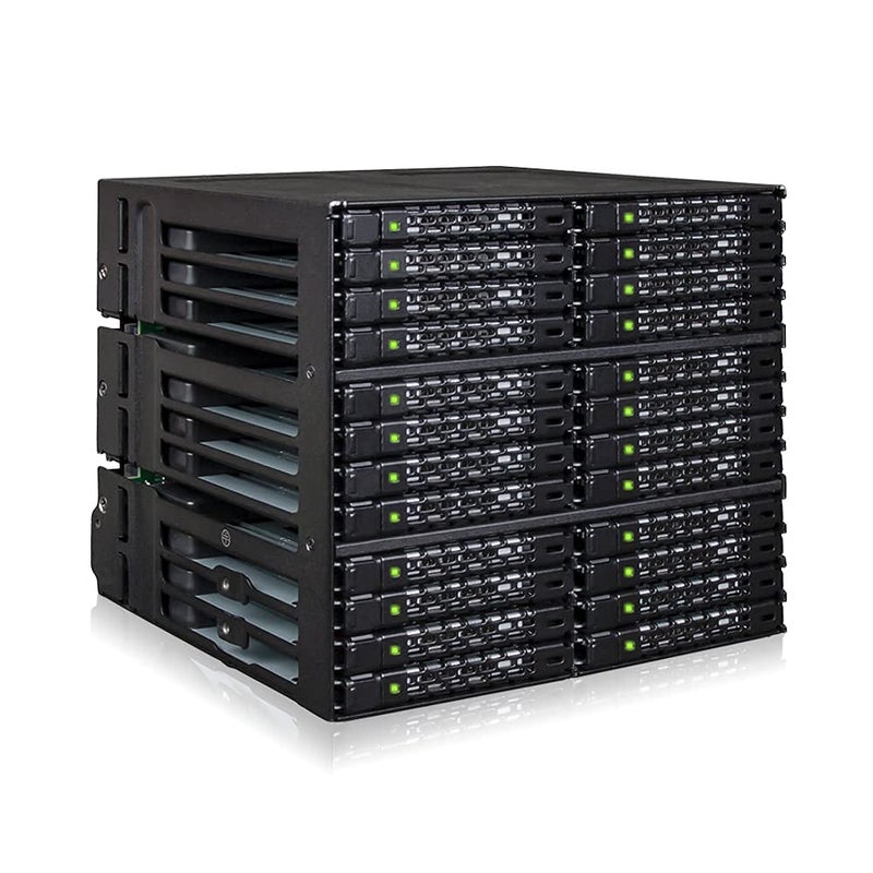 Icy Dock إيسي دوك حاوية متنقلة قوية 24 × 2.5 SAS/SATA HDD/SSD لفتحة 3 × 5.25 (6 × Mini-SAS HD) | ToughArmor MB924IP-B - Image 1
