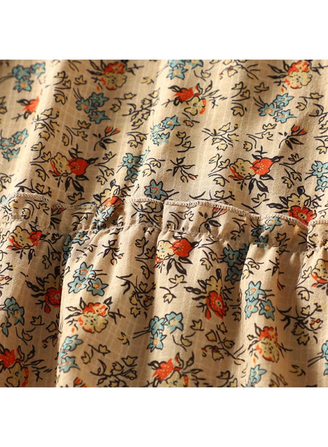 VUELO Real Shot Summer New Floral Short Sleeve Casual Age-reducing Large Size Loose Shirt Top Women - Image 4
