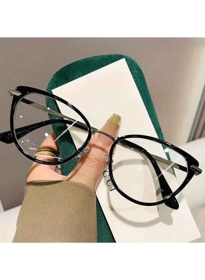 SCENT HOUSE Retro Cat Eye Blue Light Blocking Glasses for Women – Clear Lenses, Small PC Frame, Metal Hinges, Stylish Computer Eyewear for Daily Use (Includes Eyeglass Case) - Image 1