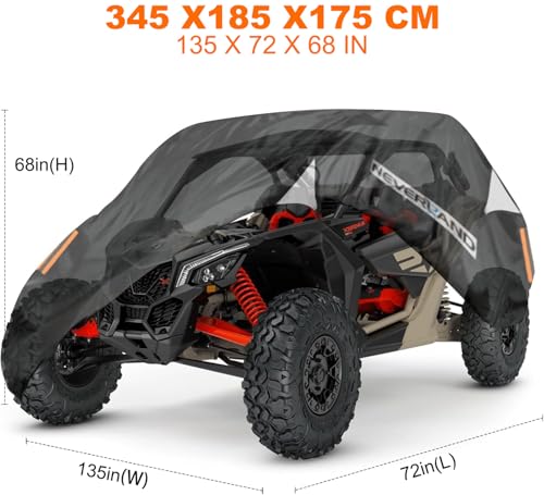 NEVERLAND UTV Covers Waterproof Outdoor - Side by Side Covers Heavy Duty for Can-Am Maverick X3 XMR/XRC/Turbo/900 HO/R/X DS Turbo R/X RC Turbo R/X RS Turbo R/X MR Turbo R(Except Max Series) - Image 4