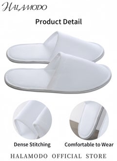 HALAMODO 24 Pairs Unisex Spa Slippers Closed Toe Disposable Slippers Non-Slip Slippers Fluffy Guests Slippers for Hotel Home Bedroom Indoor Used  - Image 5