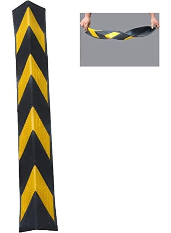 Royal Apex Car Parking Protector Garage and Warehouse Columns Wall Warning Rubber Corner Guard, Bumper Protectors and Anti-scratch Rubber, Yellow & Black, Corner Guards, 80x9x9 cm - Image 1