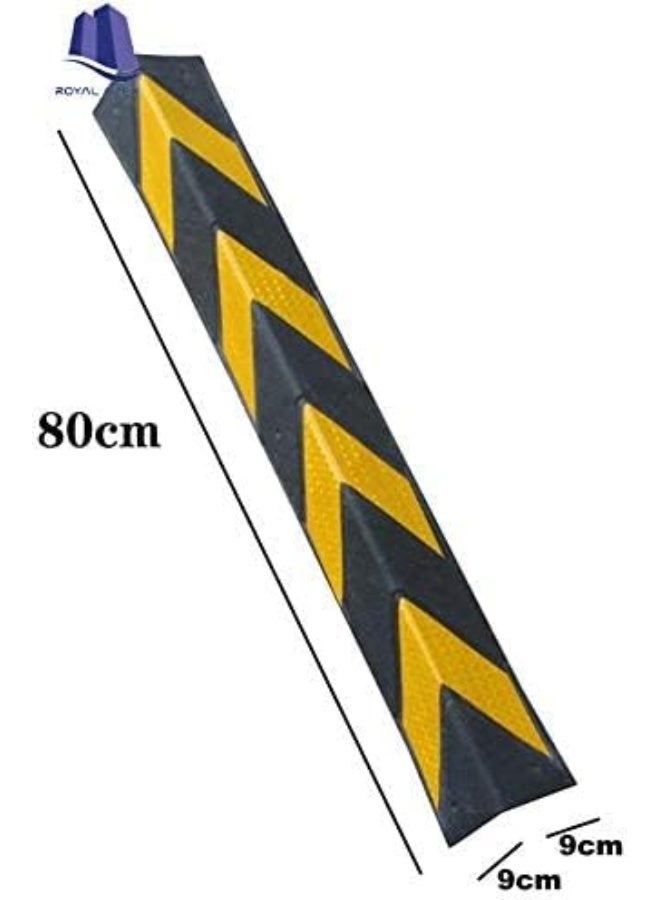 Royal Apex Car Parking Protector Garage and Warehouse Columns Wall Warning Rubber Corner Guard, Bumper Protectors and Anti-scratch Rubber, Yellow & Black, Corner Guards, 80x9x9 cm - Image 2