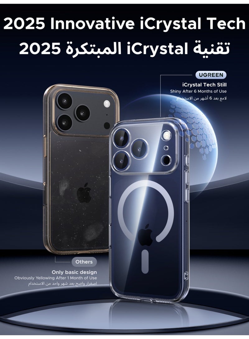 Ugreen 3 in 1 for iPhone 17 Pro Max 1* Magnetic Case with 2-Pack Auto-Align Screen Protector, Compatible with MagSafe, Delay-Yellowing Military-Grade Protection, Shockproof Slim Magnetic Case for 17 Pro Max - Image 4